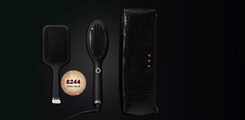 NEW GHD GLIDE HOT BRUSH CHRISTMAS GIFT SET IN BLACK