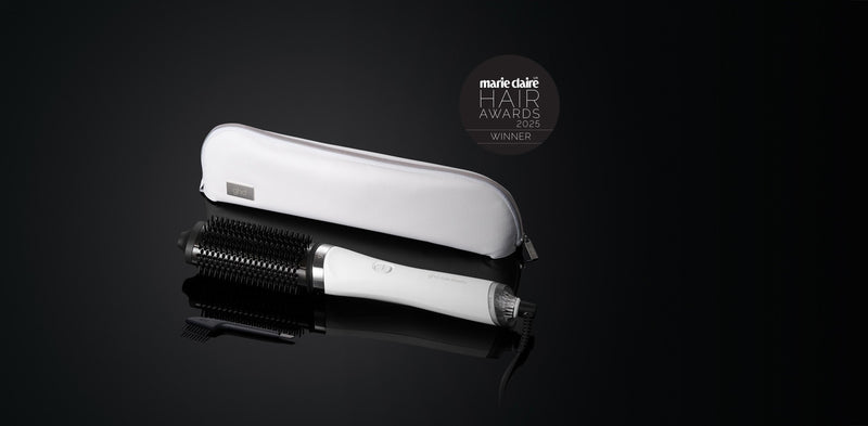 GHD DUET BLOWDRY HAIR DRYER BRUSH IN WHITE