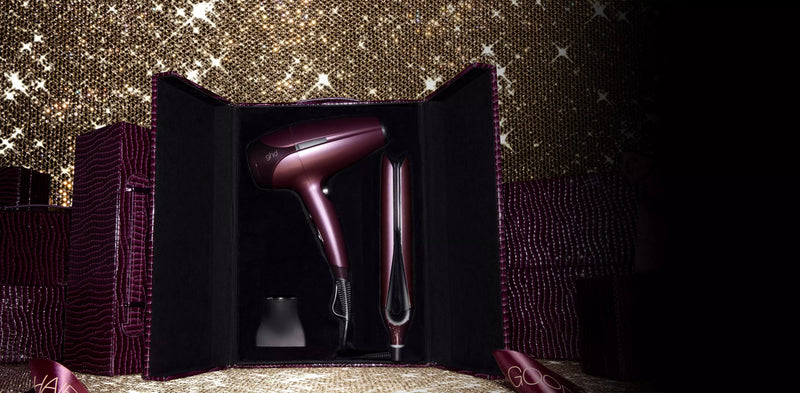 NEW GHD DELUXE HELIOS HAIR DRYER AND CHRONOS STRAIGHTENER GIFT SET IN CHERRY CHIC