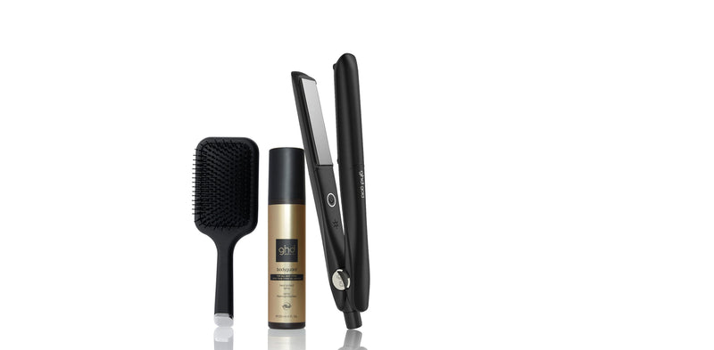 GHD GOLD HAIR STRAIGHTENER BUNDLE IN BLACK